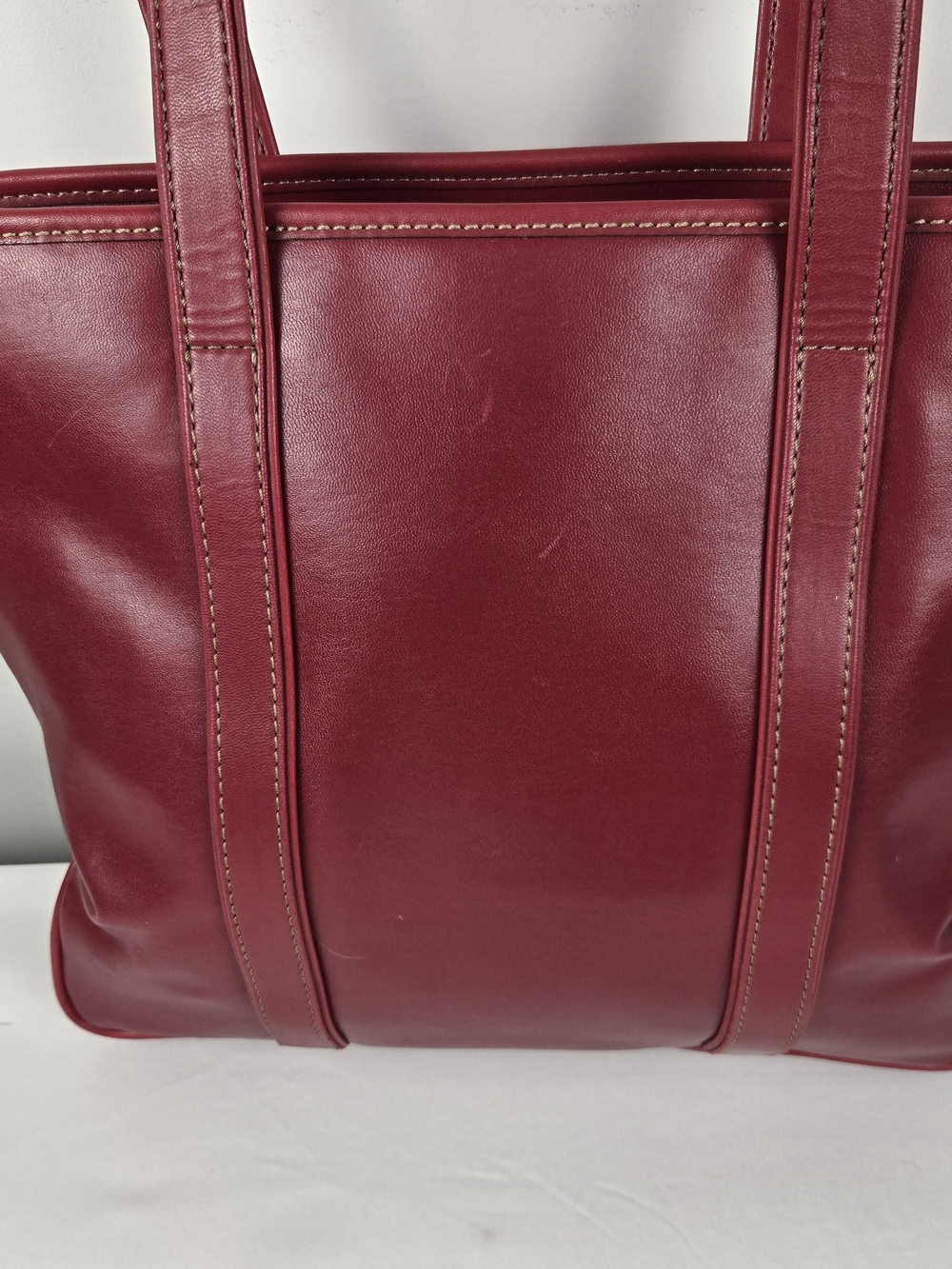 Vintage Liz Claiborne Red Handbag Accessories Shoulder Purse Umbrella W Dry Slot - Picture 8 of 16